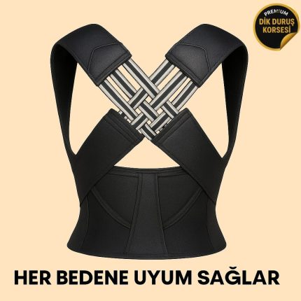 1 Adet Erkek Kadın Premium Model Dik Duruş Ve Kamburluk Giderici Medikal Sırt-bel Korsesi Siyah Renk